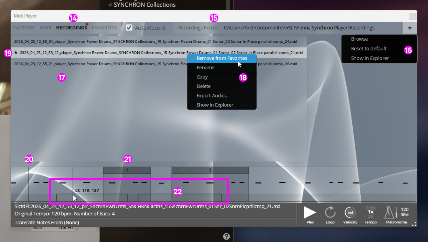 Standalone MIDI Recording