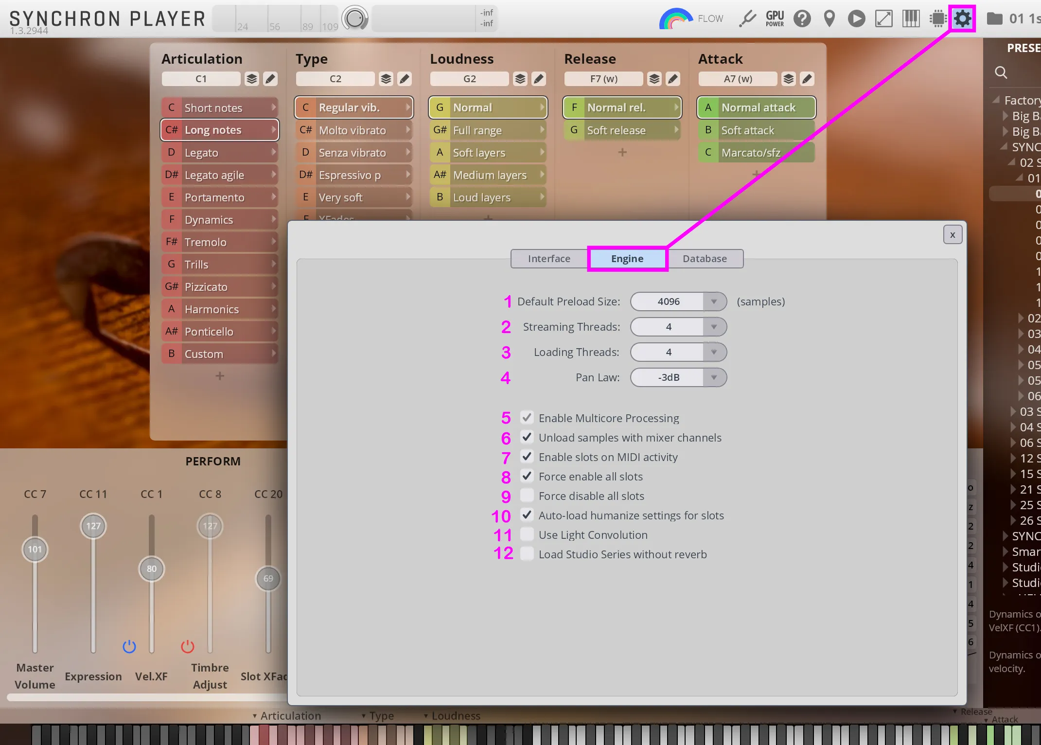 Engine Settings