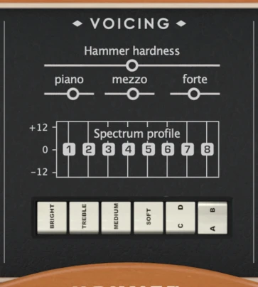 클라비넷 Voicing 패널
