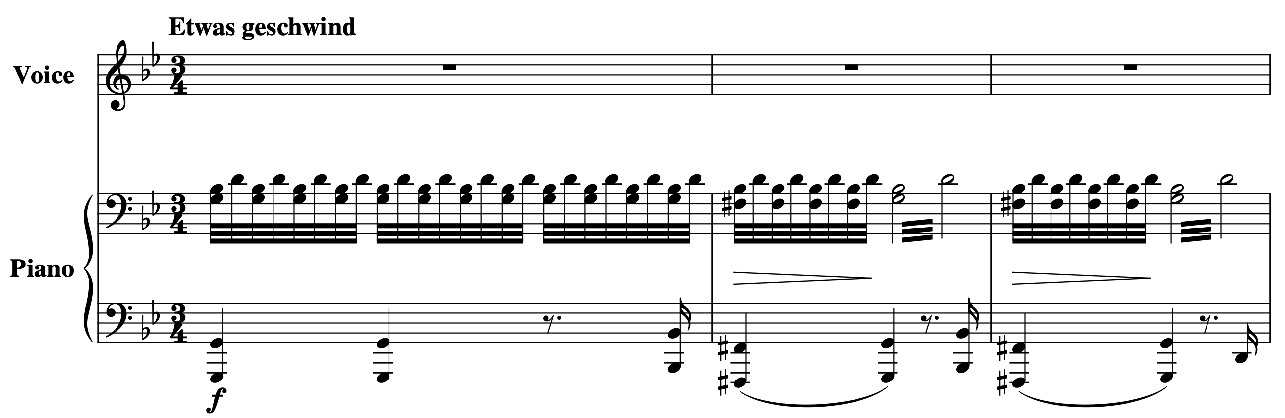 예시 1. Schubert 〈Der Atlas〉 도입부의 III+